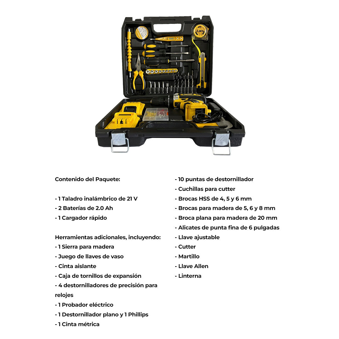 TALADRO INALÁMBRICO DEWALT CON 34 ACCESORIOS DE REGALO ⚡